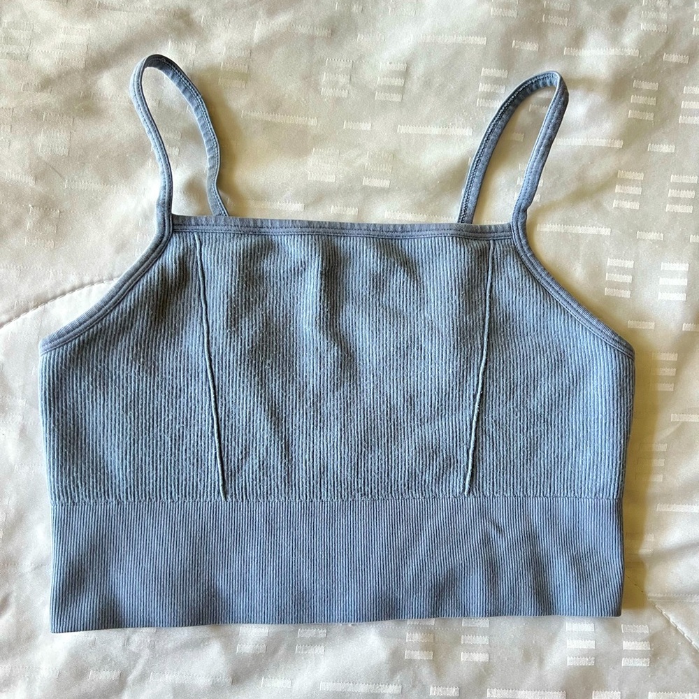 Fabletics Cloud Seamless Midi Bralette in Raincloud